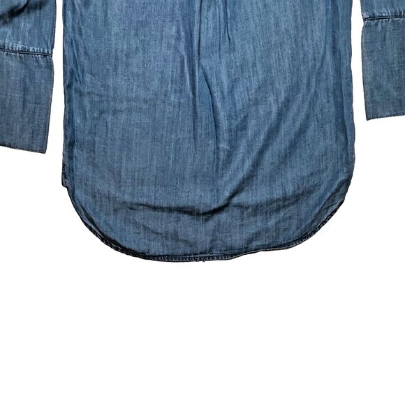 Cloth & Stone Tencel Anthropologie Chambray Button Down Top XS Soft Denim Shirt - Picture 8 of 15